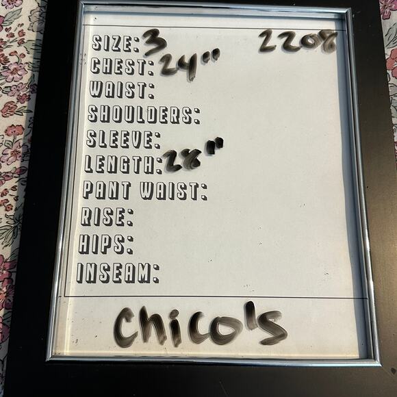 Chico's Zenergy Top Size 3 Long Sleeve Lace Print Tunic Brown Red - Picture 7 of 7